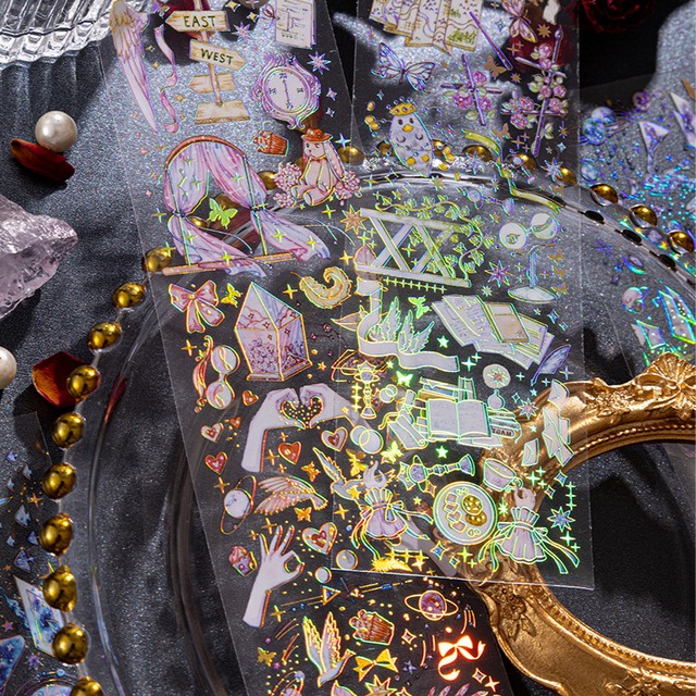 魔法のホログラムPETシールセット　3種3枚入り　 浪漫魔法（Romantic Magic）シリーズ【糖诗(CANDY POETRY)】[CP-3s]