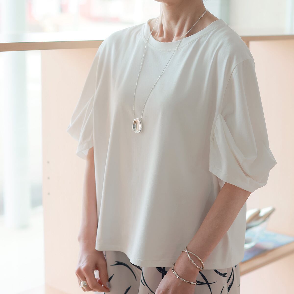 RILATO (リラート)コットンジャージ タックスリーブ ルーミーカットソー