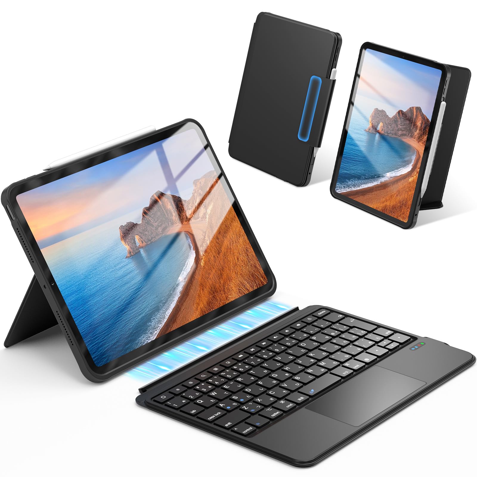 【最新型】Omikamo iPad A16 第11世代/10世代 標準JIS日本語配列 キーボードケース 480g超軽量 Air 11インチキーボード