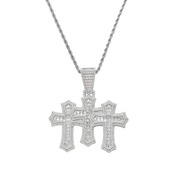 2色クロス ネックレス W241