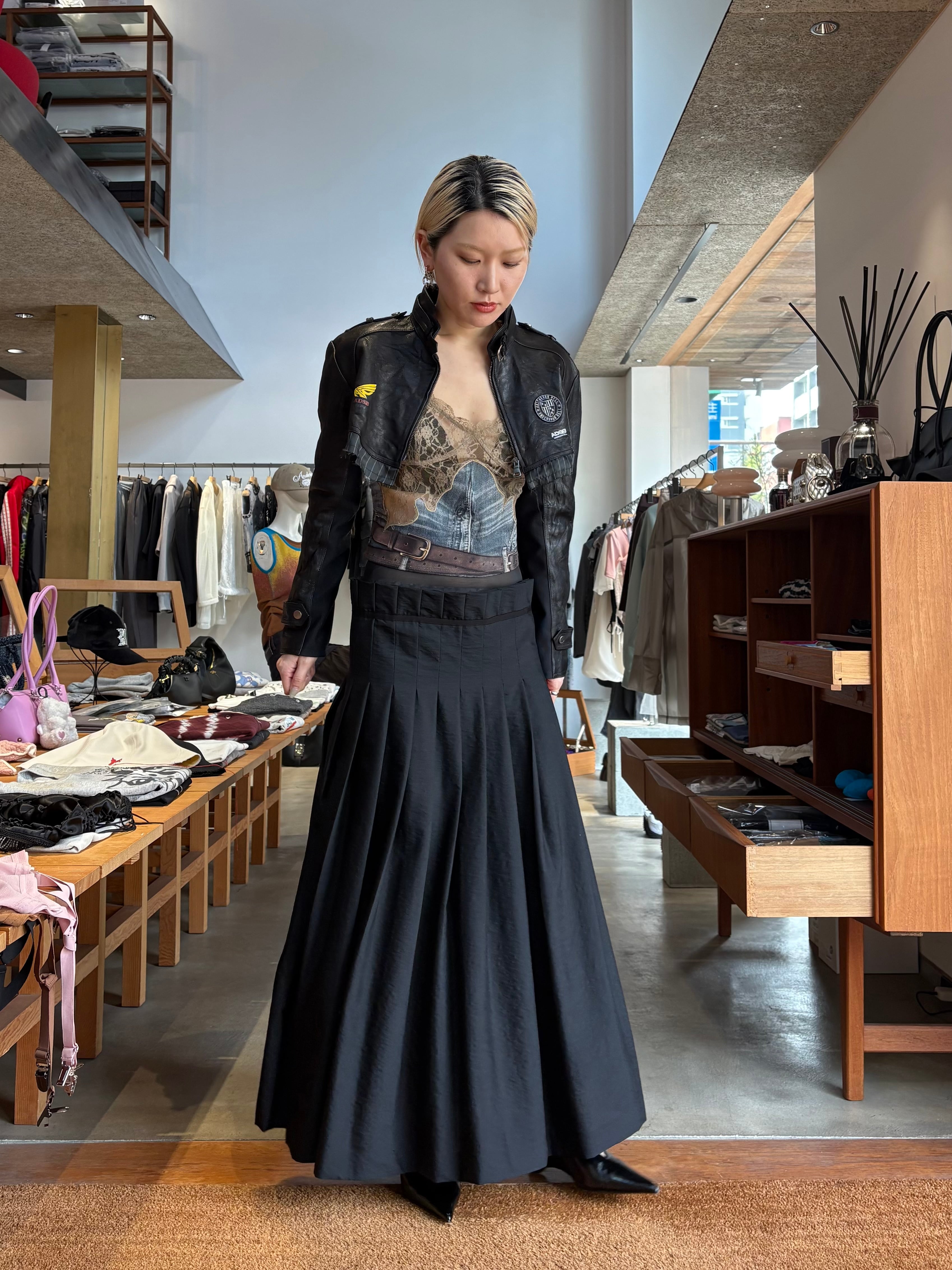 26SS】FETICO フェティコ / プリーツスカート マキシ丈 / PLEATED MAXI