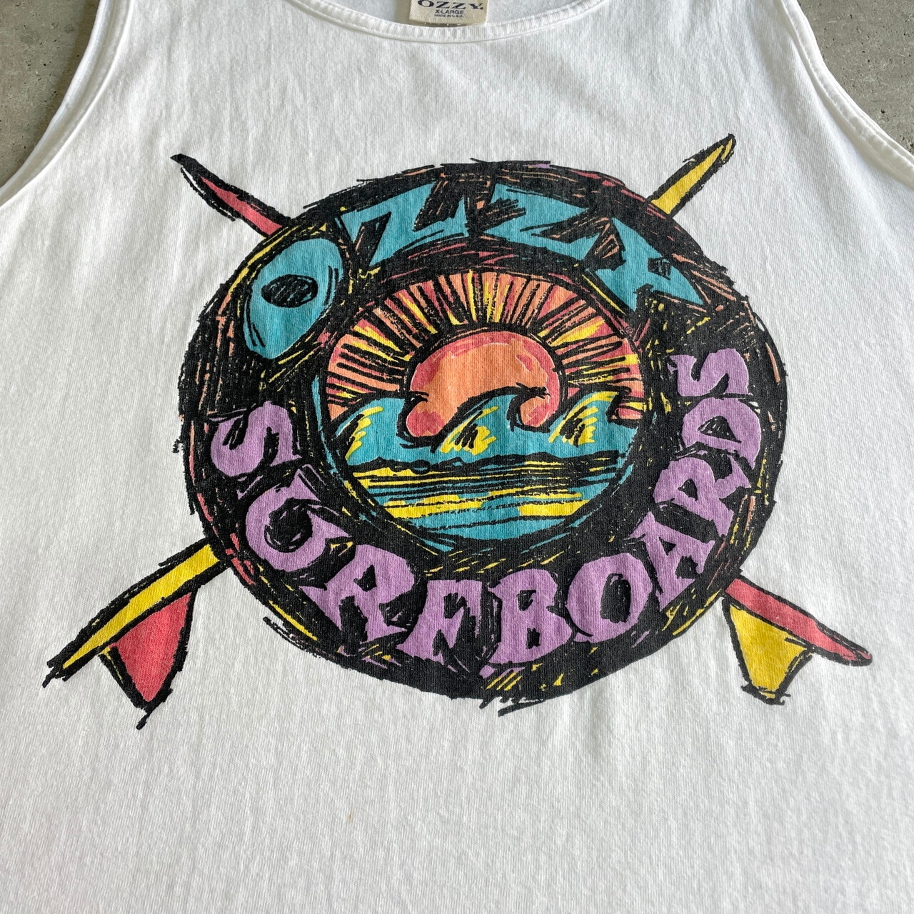 80〜90年代 USA製 OZZY SURFBOOARDS オールドサーフ プリント タンク 