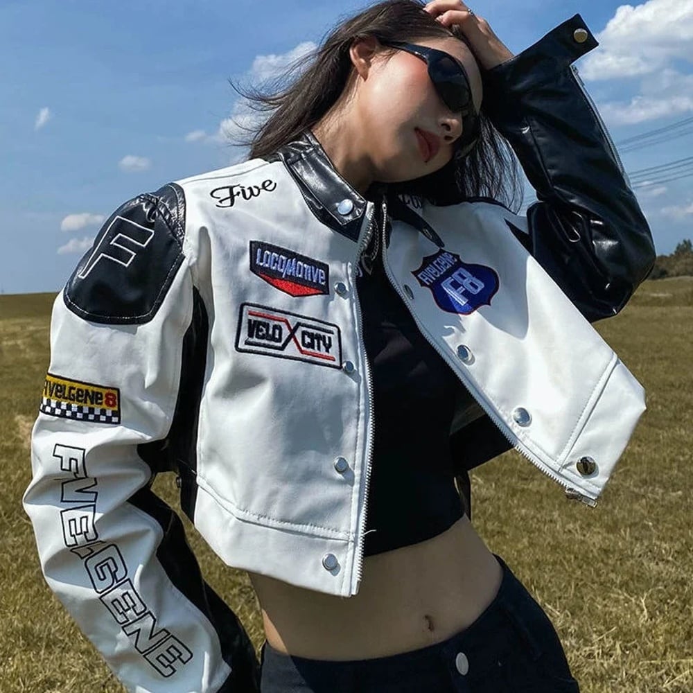 女性のオートバイのジャケット,ピンクの革のジャケット,秋の服