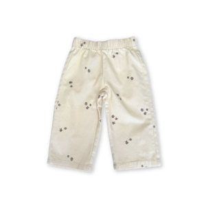 【即納/送料無料】Grown / Organic Denim Wild Flower Embroidery Pant - Milk