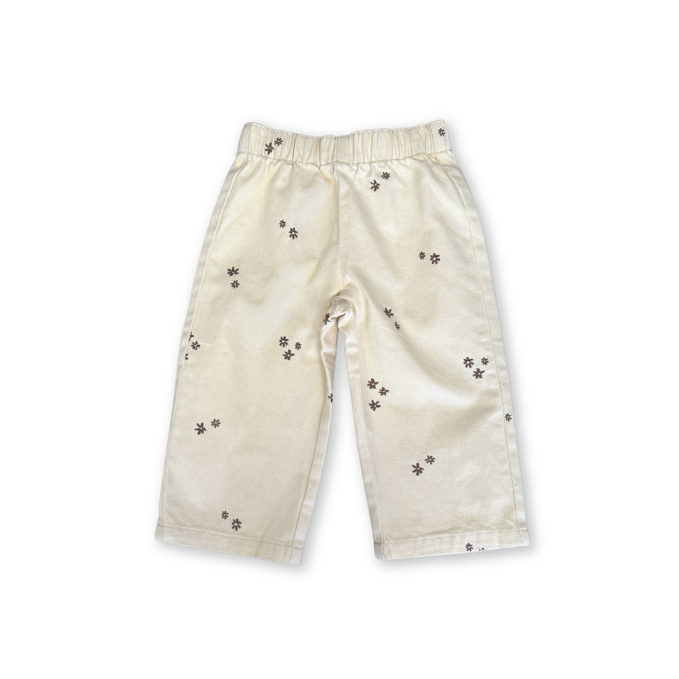 【即納/送料無料】Grown / Organic Denim Wild Flower Embroidery Pant - Milk