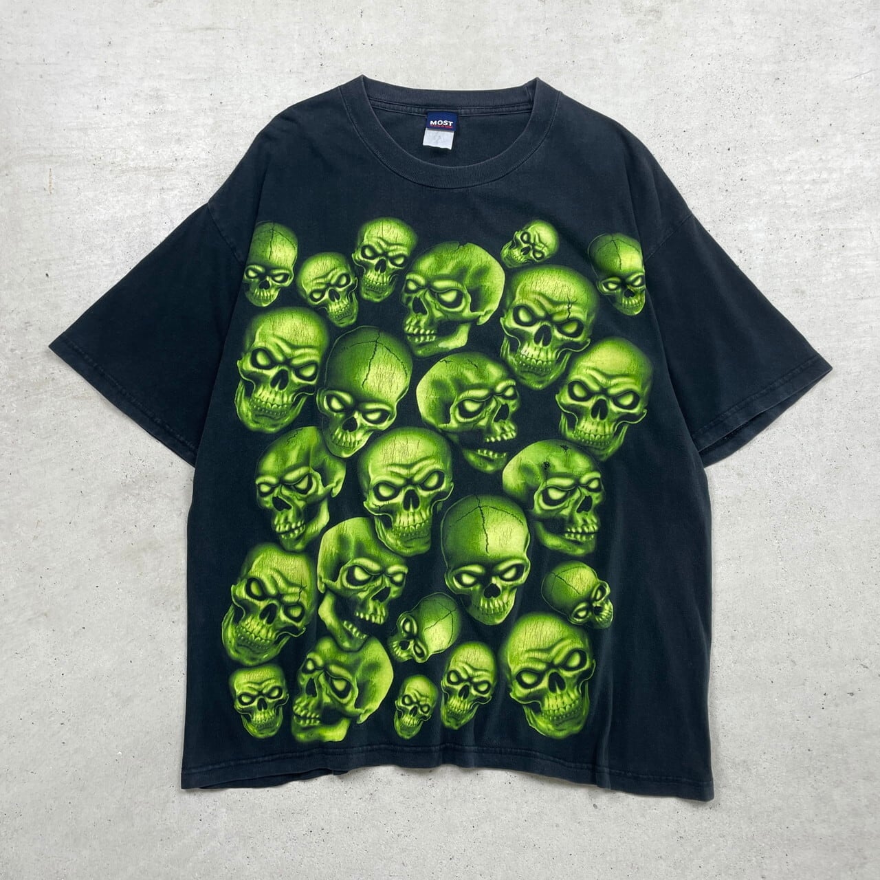 00年代 SKULL スカル 髑髏 ドクロ プリント Tシャツ メンズXL相当 古着 