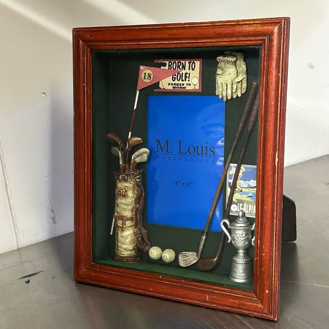 アンティーク ゴルフ シャドウボックス M. Louis 木製フレーム