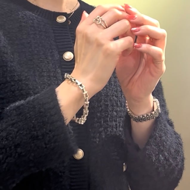 TIFFANY&CO.】ハードウェア 2ロウ リンク リング／スターリング