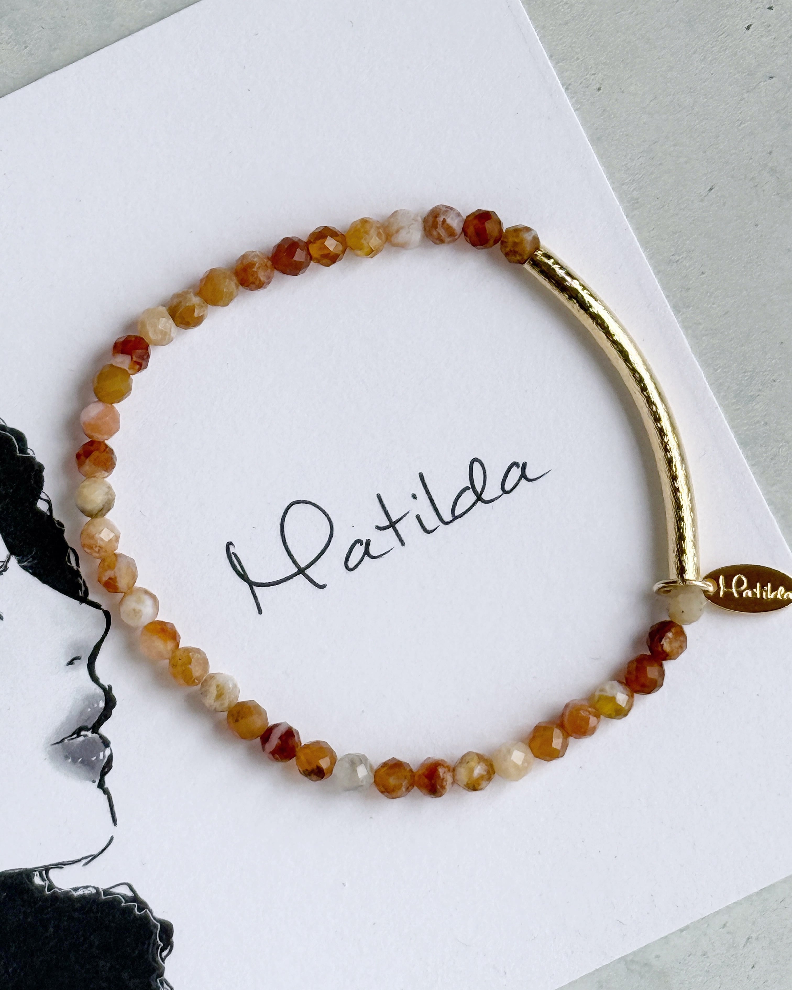 【再販】Tube & stone bracelet(ブランデーオパール)