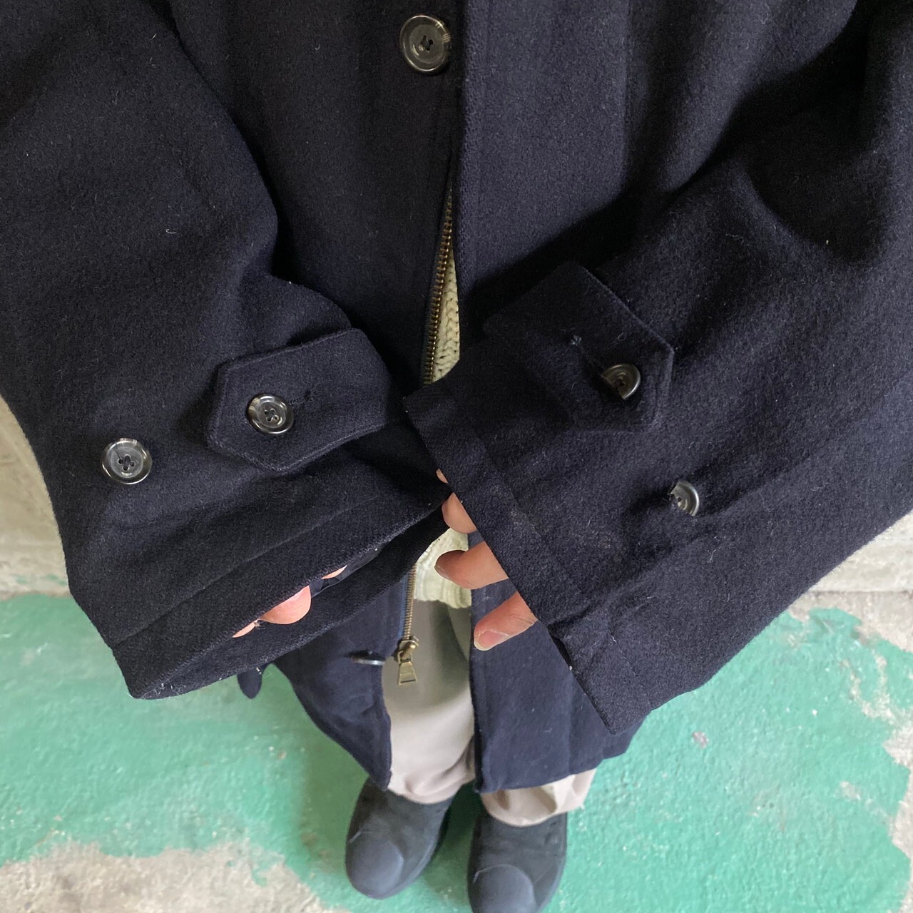 ポロバイラルフローレン ウールハーフコート メンズXL 古着 Polo by 