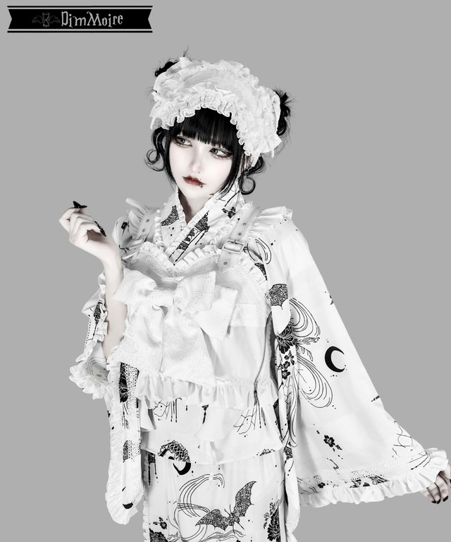 【受注予約商品】宵闇ドレス浴衣セット【White】