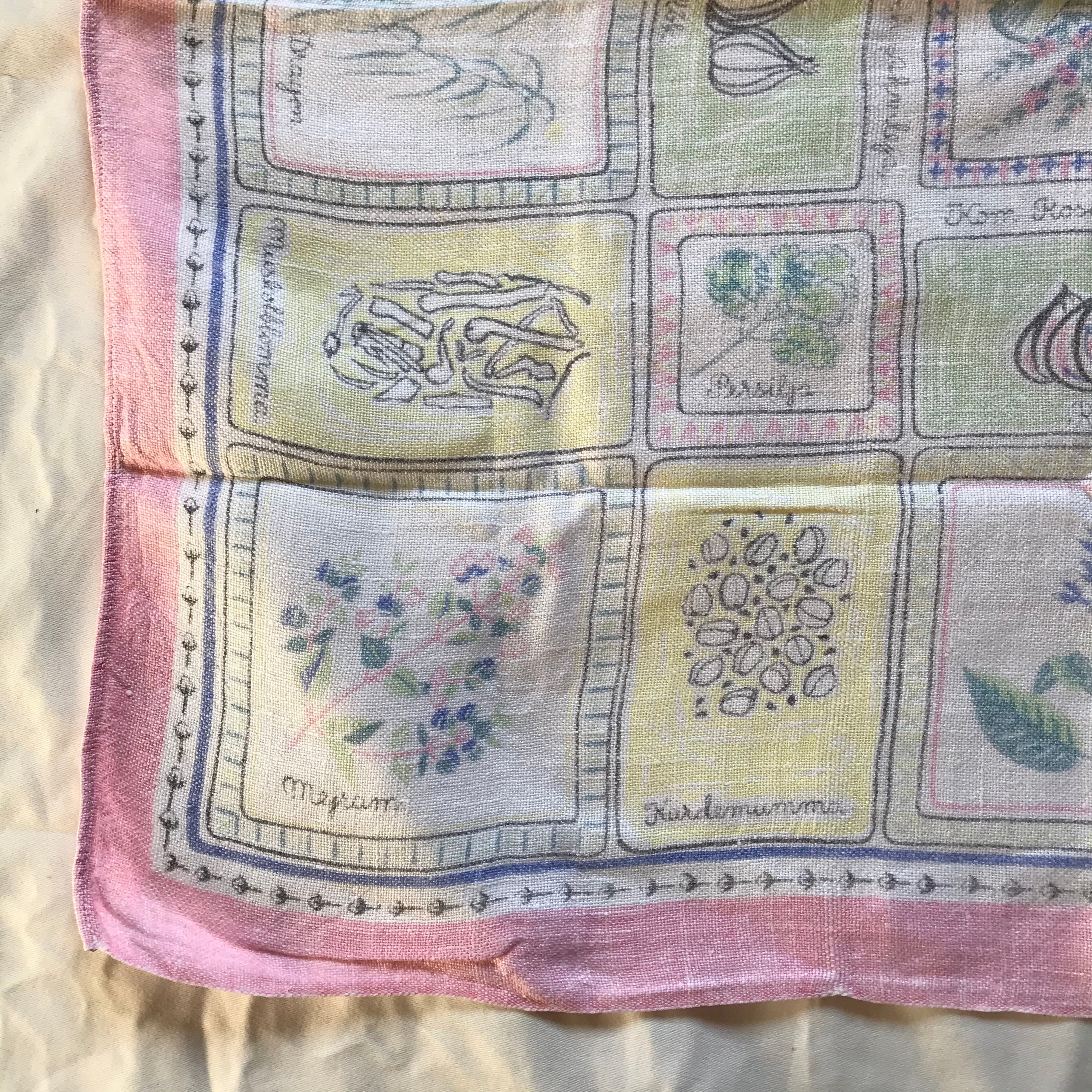 ピンクに植物の布