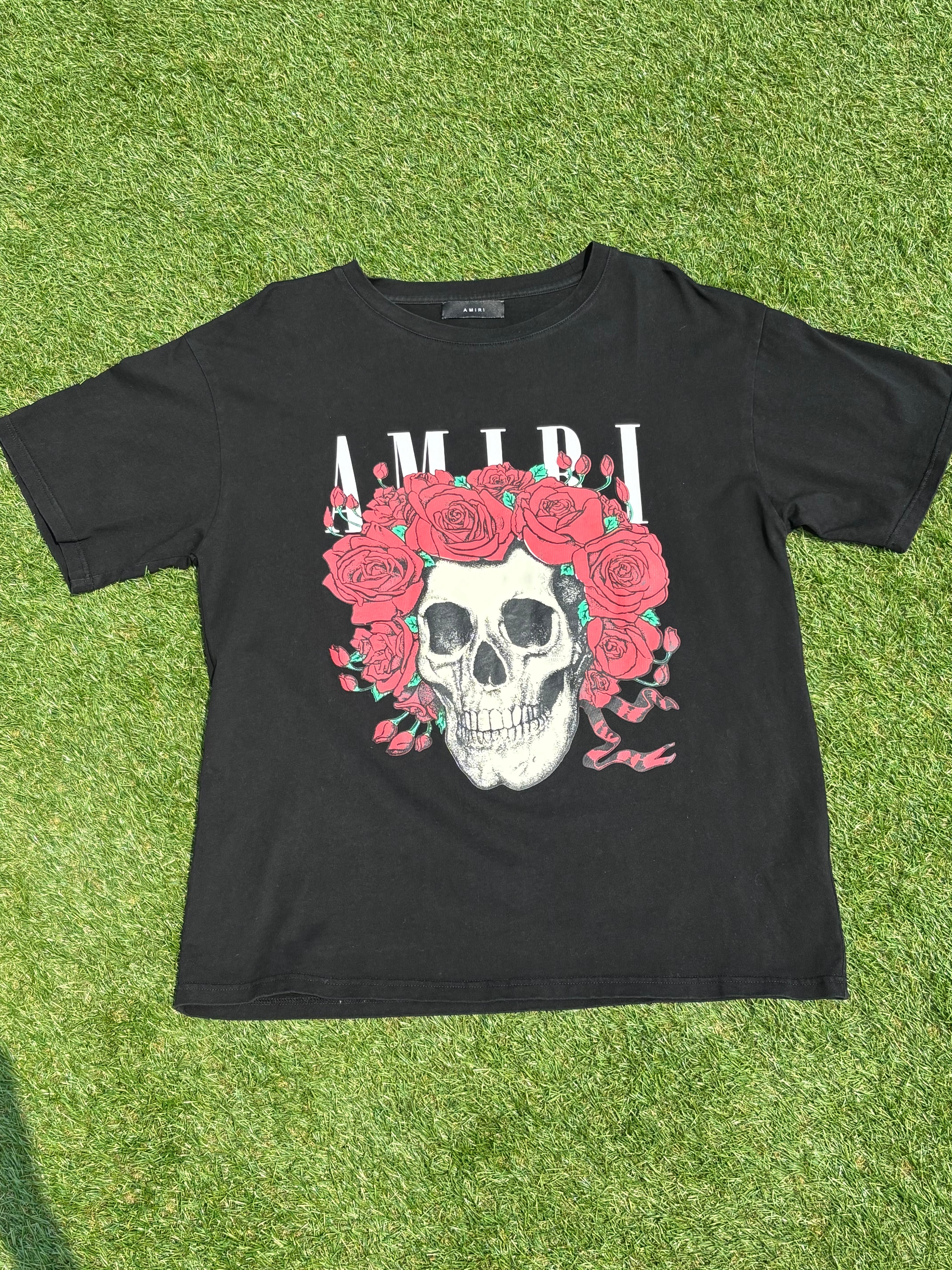 AMIRI “Skull & Roses” Graphic Tee size L