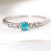ブラジル産 パライバトルマリン リング 0.1ct D0.03ct pt900