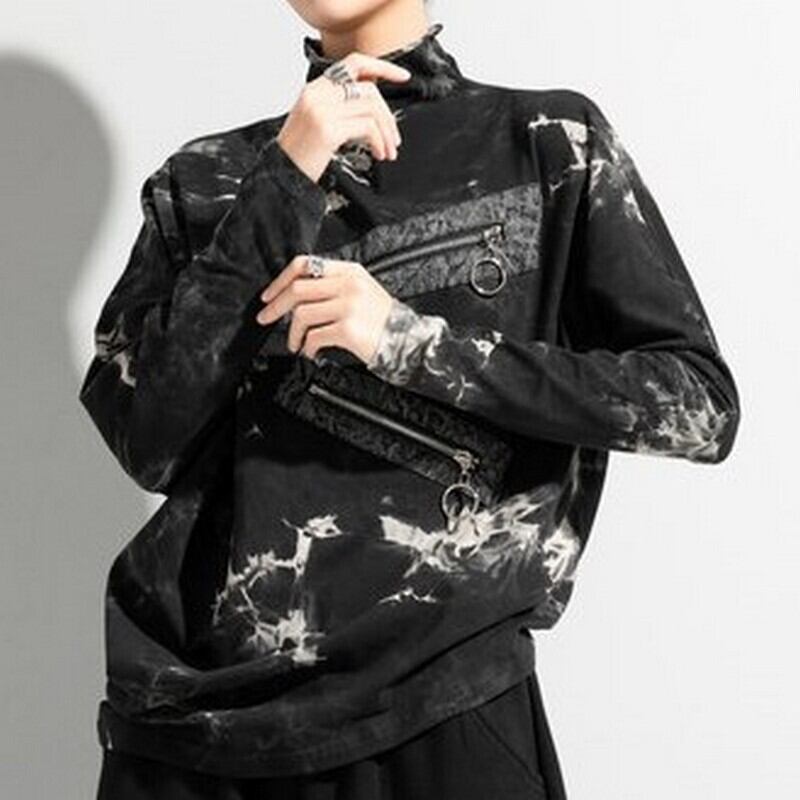 スタンドカラー イレギュラースウェット T0129