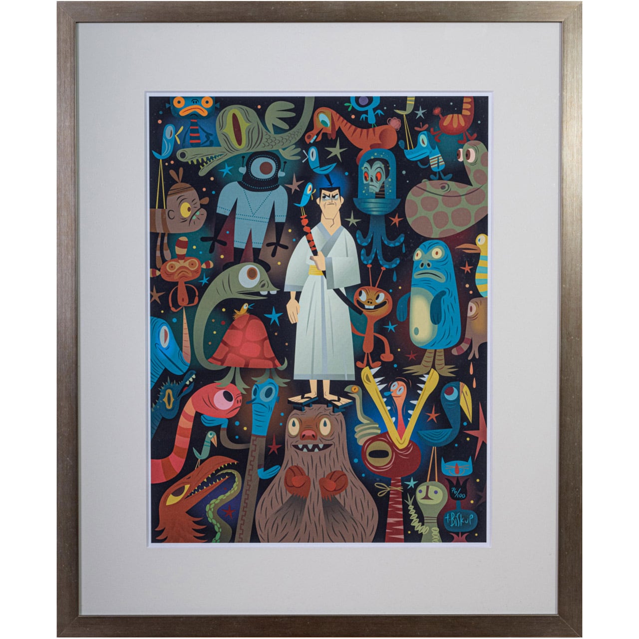 Tim Biskup: Samurai Jack Monster Stack (framed screen printing