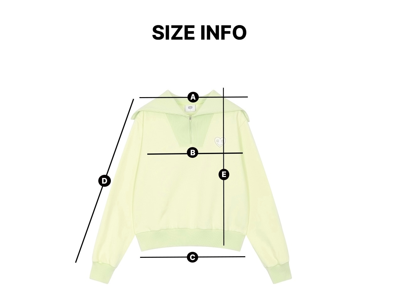 GOXO ゴーエックスオー スマイルハートセーラーカラー起毛マンツーマン ライム