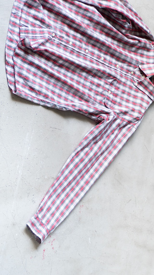 "CHRISTOPHER HAYES" 1980s Tartan plaid B.D. shirt