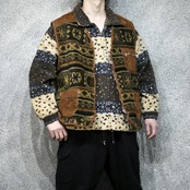 switching suede fleece vest