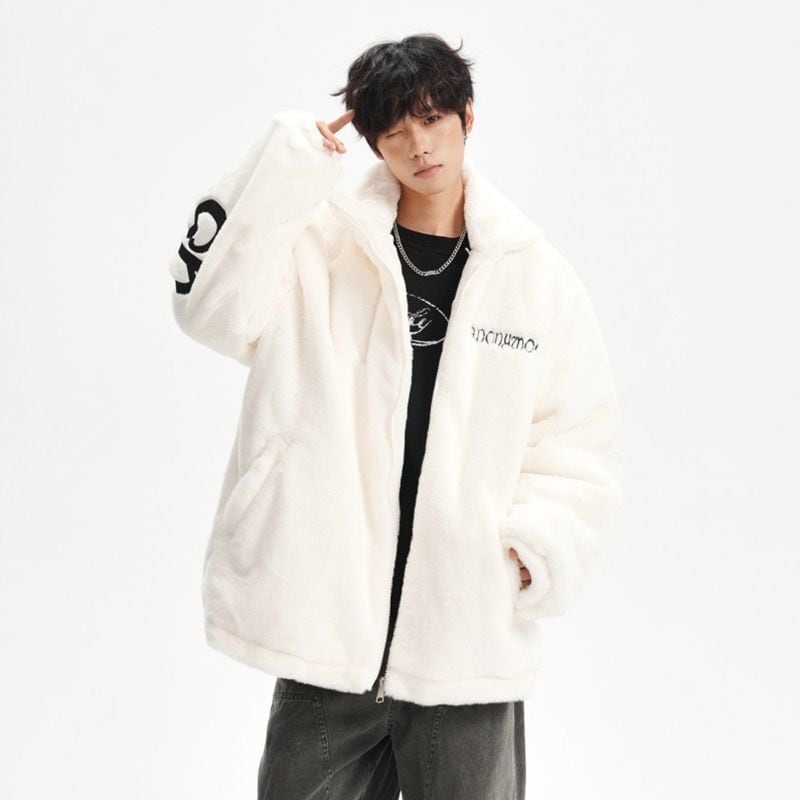 ブラックホワイト モコモコ様 Amazon.co.jp: [TRVELBETT] フェイクファージャケット メンズ ファー