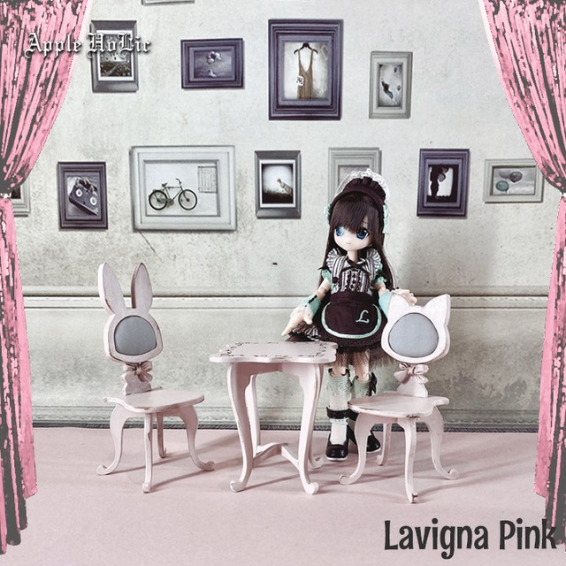 テーブル＆チェア S　Lavigna Pink Tea set S・ ラヴィーニャ ピンク ティーセット (ピコニーモサイズ)