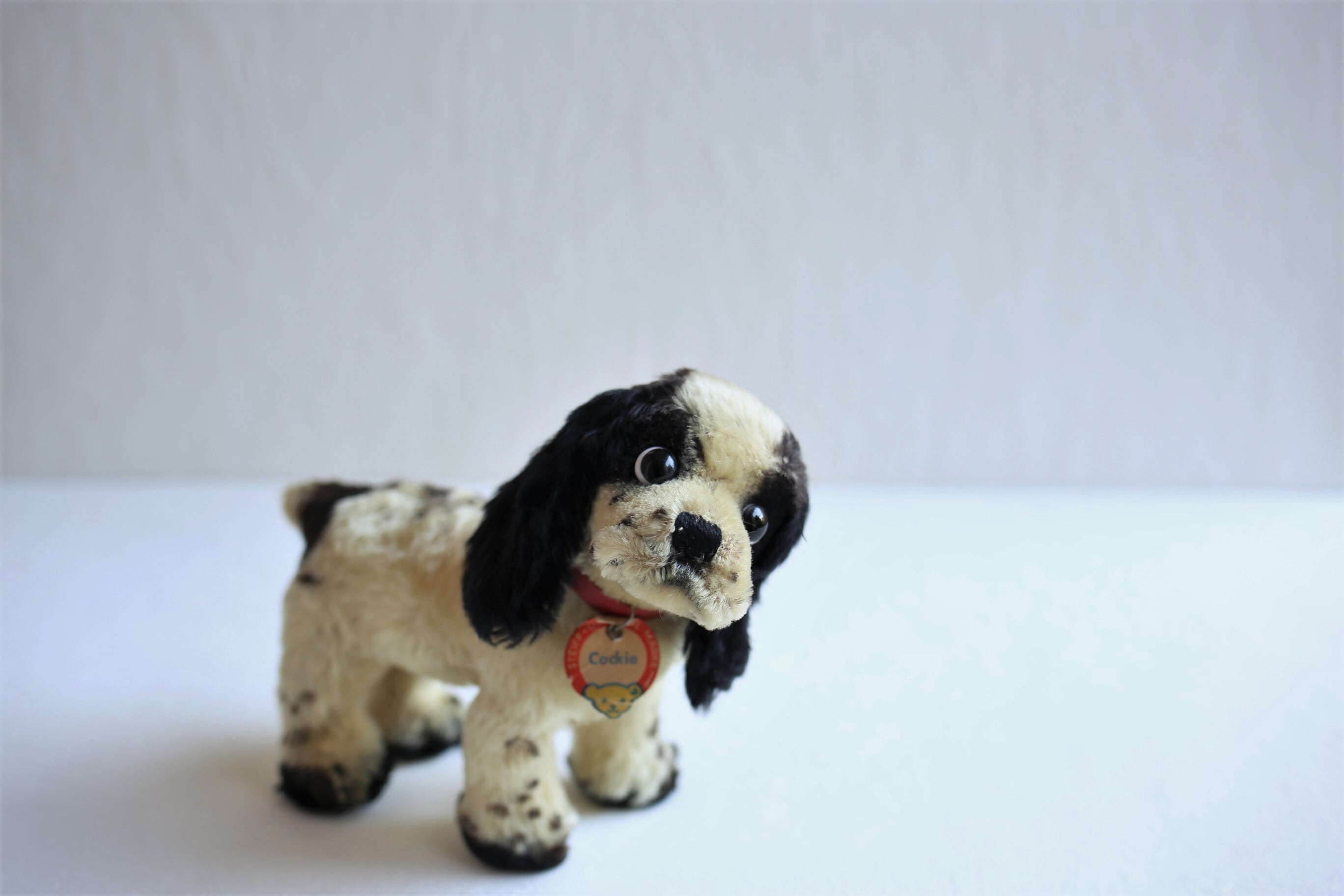ドイツ ヴィンテージ Steiff シュタイフ コッカースパニエル『Cockie』白黒 N-01415