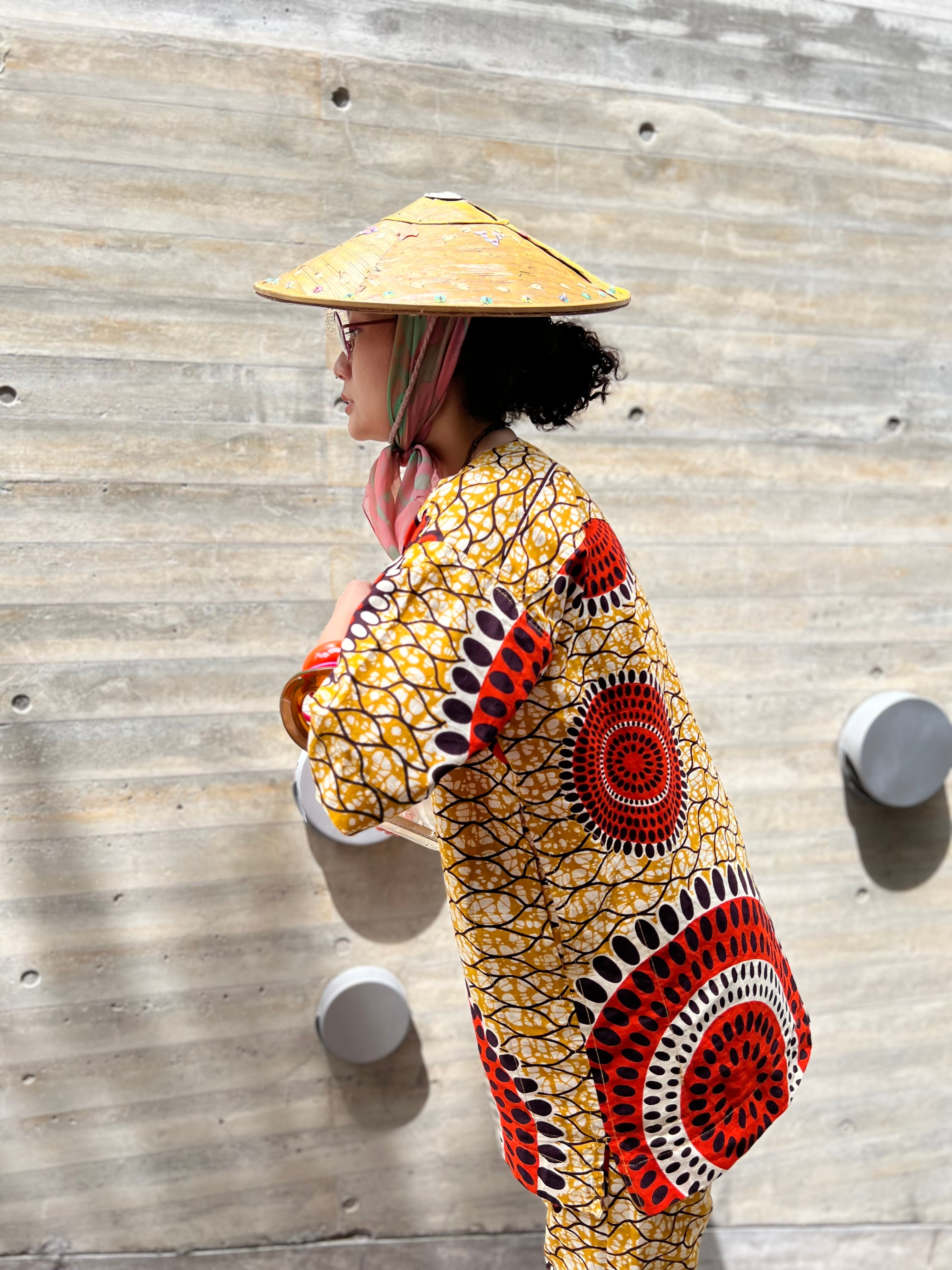 Vintage african batik cotton pants suits ( ヴィンテージ アフリカン