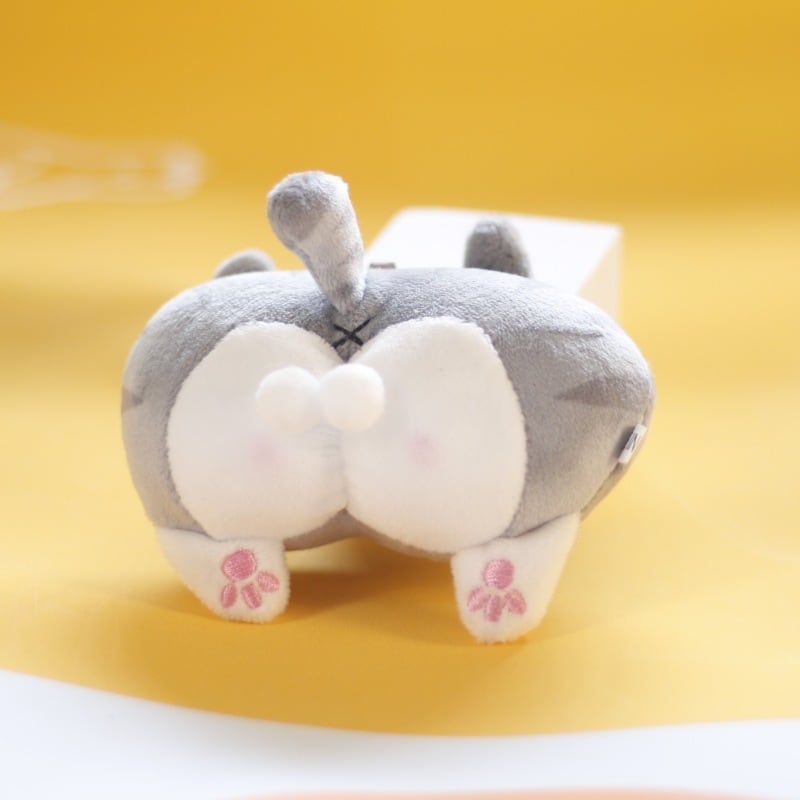 送料無料】猫 ねこ キーホルダー 猫のおしり 肉球 二重リング