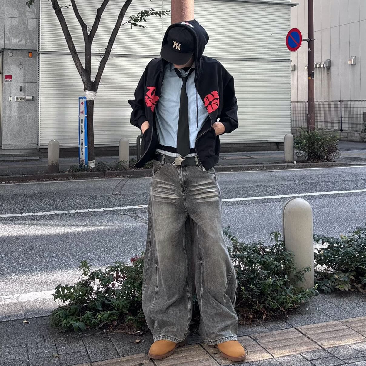 ワイドデザインデニム el1438 | elev fashion store