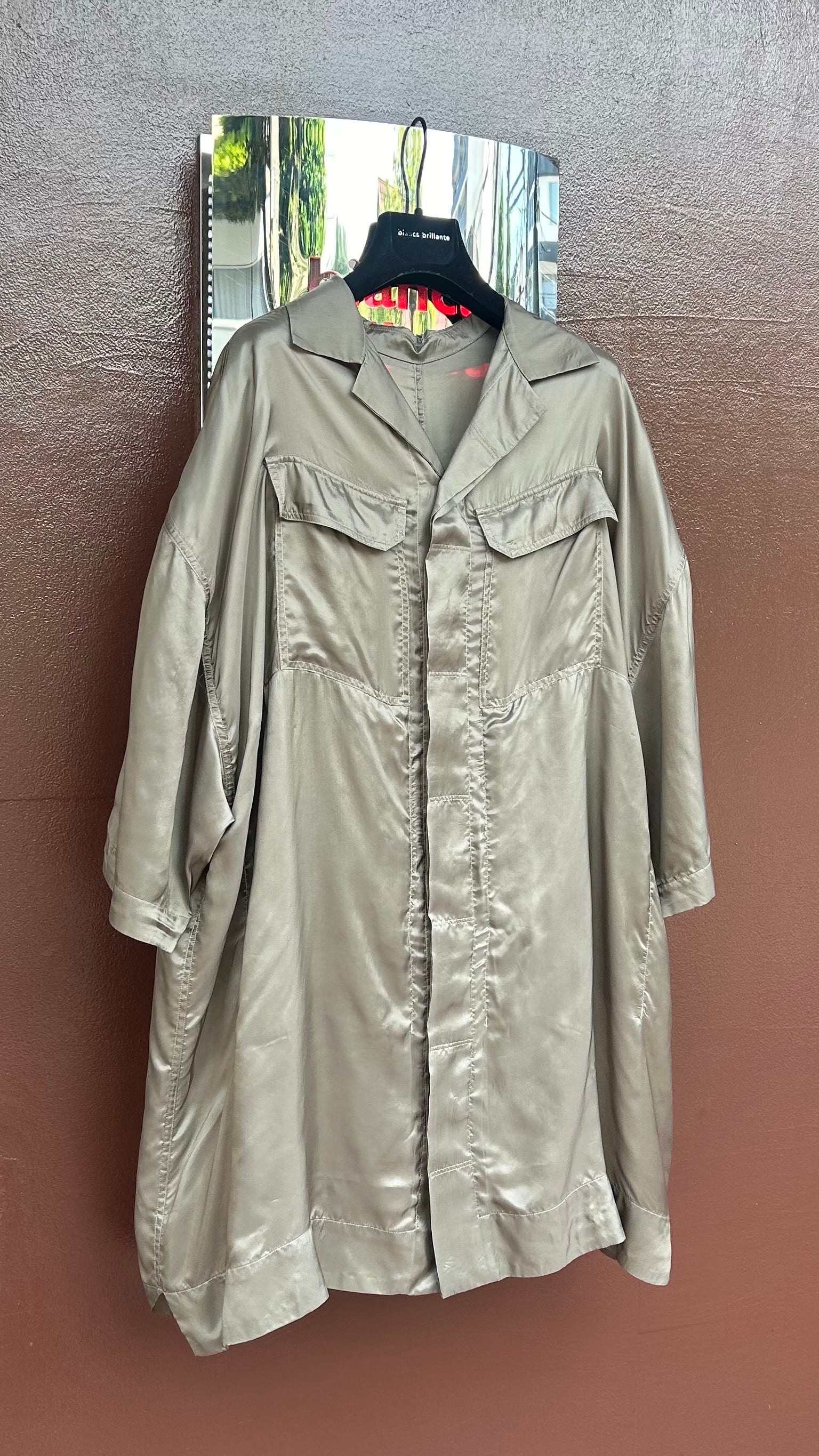 RICK OWENS -MAGNUM TOMMY SHIRT IN CUPRO JAPONETTE- :DUST