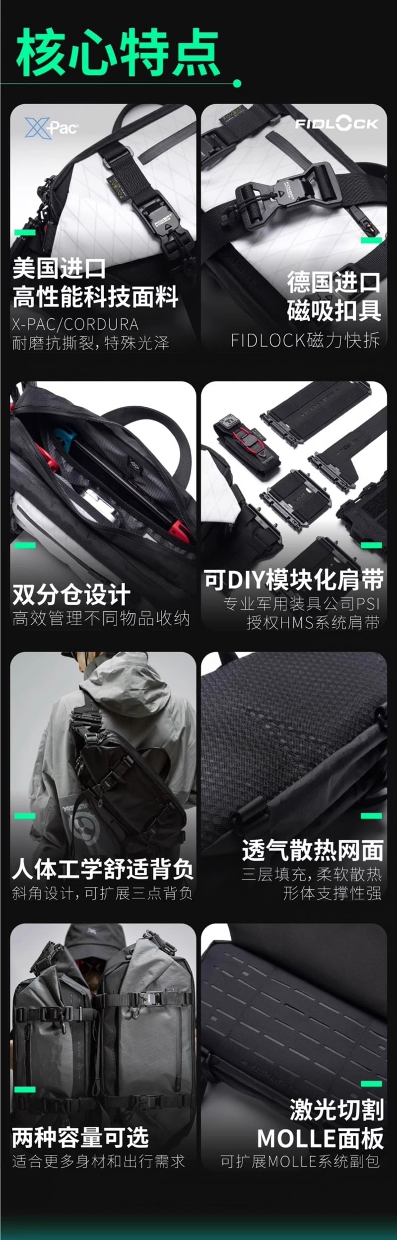 [tomtoc] 5.5L ボディバッグ スリングバッグ メンズ FOXBAT LEG-23-MK2 ショルダーバッグ ラージVer | Pay ID