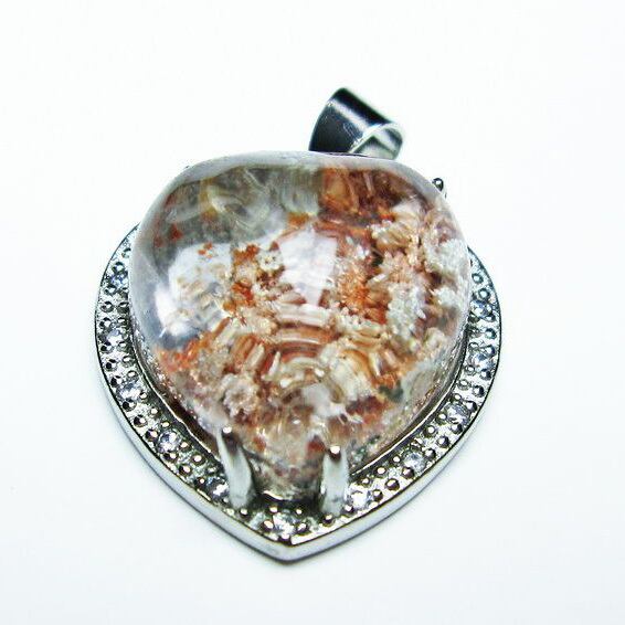 ガーデンクォーツ ペンダント ハート 一点物 メール便可 [M便 1/20] 112-7888