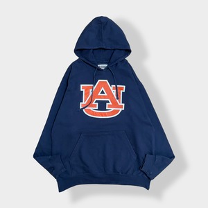 【PRESSBOX】カレッジロゴ オーバーン大学 タイガース フットボール アメフト Auburn Tigers プリント パーカー フーディー プルオーバー XL ビッグシルエット US古着