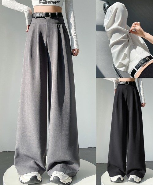 全3色 パンツ 切り替え 体型カバー 着痩せ 【大きいサイズあり】