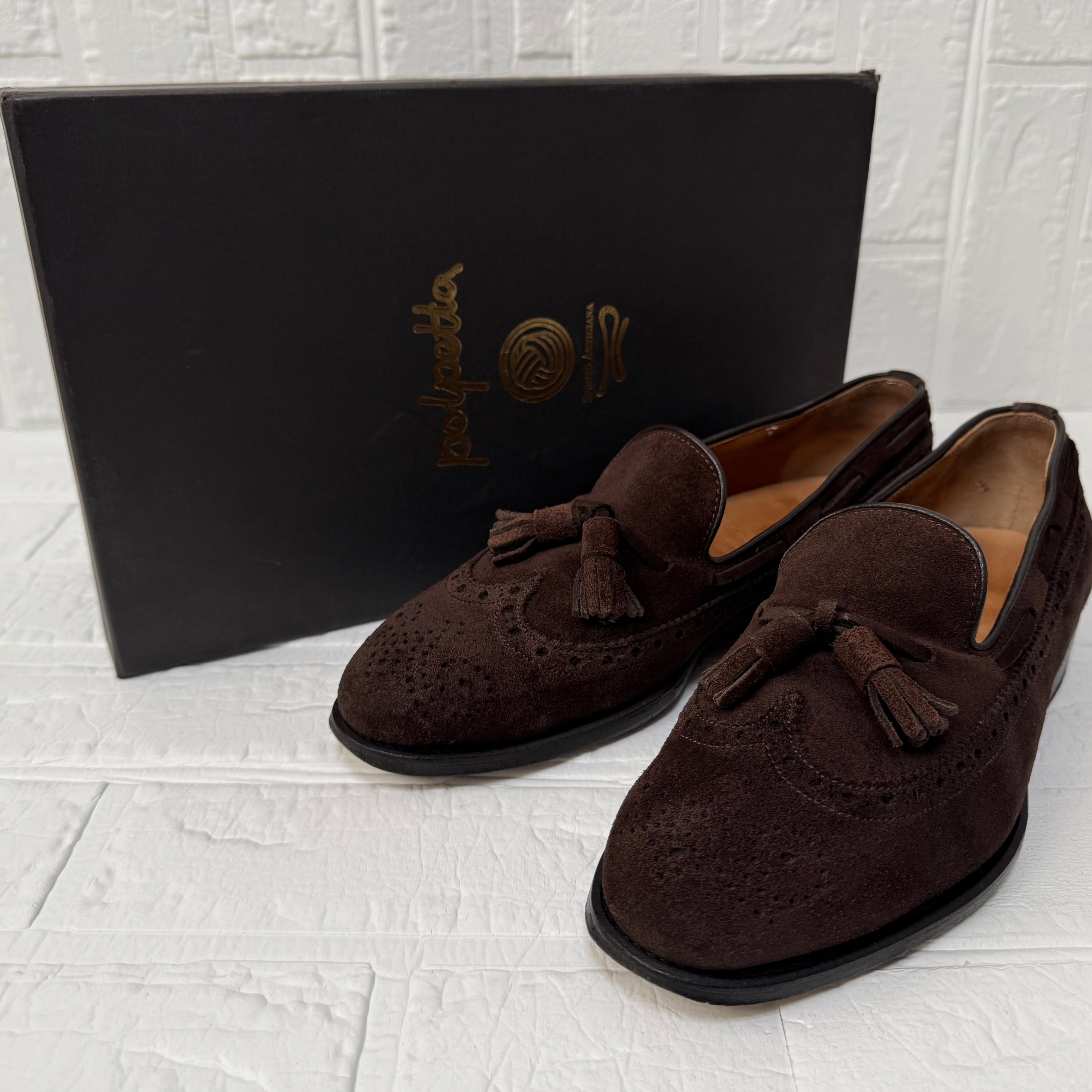 【極美品】POLPETTA ポルペッタ コンビ タッセルローファー 黒 41.5 中古・古着通販】POLPETTA (ポルペッタ) ウィングチップレザータッセル