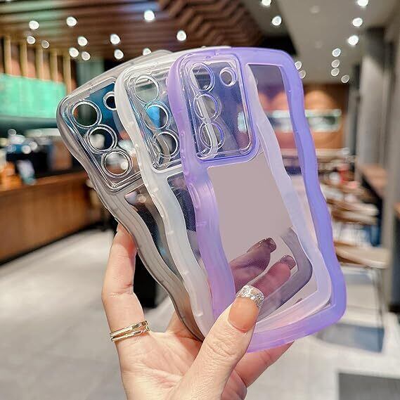 QLTYPRI Galaxy A52 5G ケース クリア TPU カバー ウェーブ おしゃれ