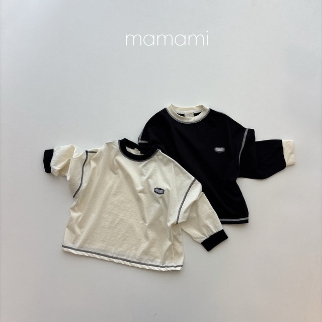【取寄】mamami｜mmm stitch tee｜mmmステッチTシャツ｜XS-JL｜kids&jr｜26 autumn
