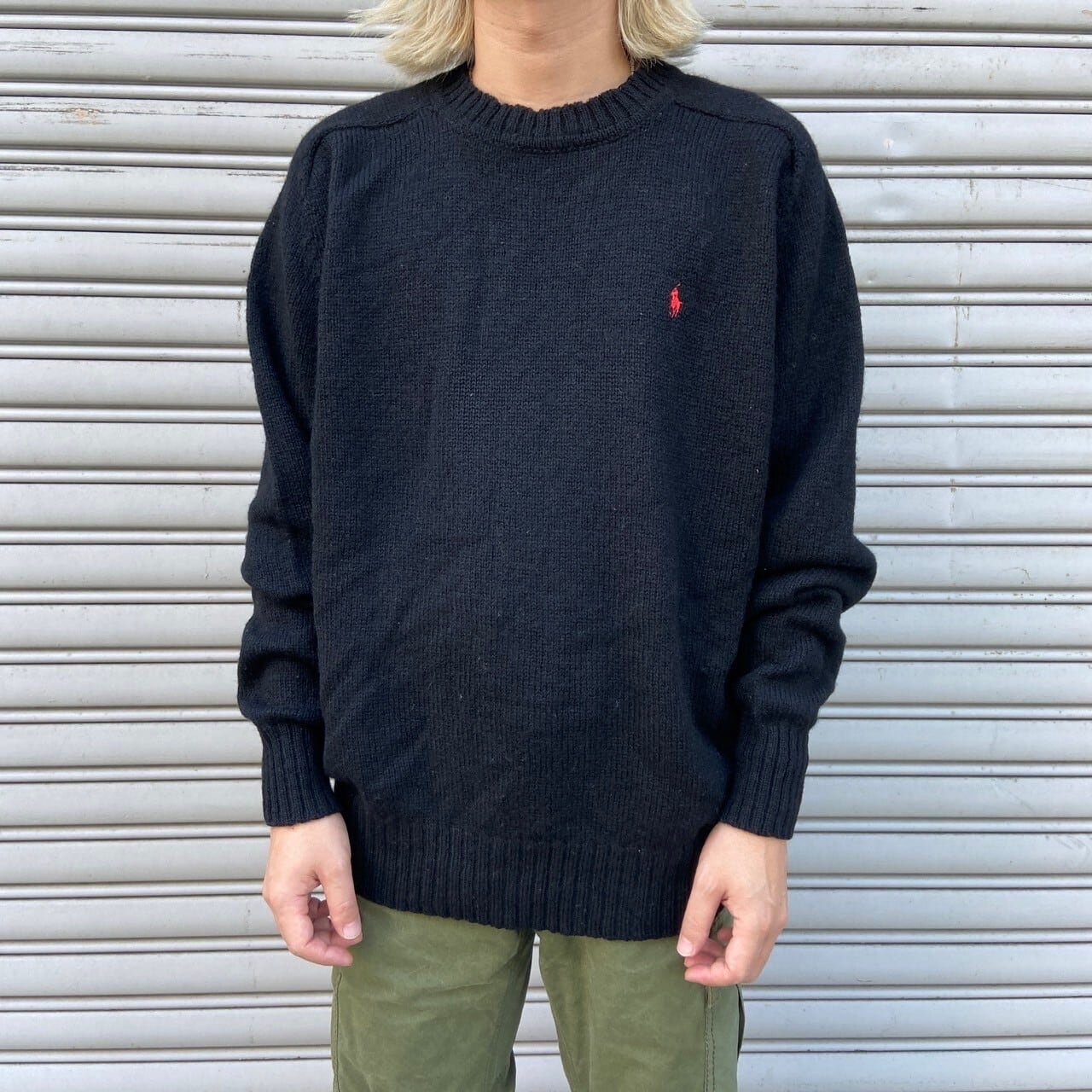 80s RalphLauren ウールセーター 黒 L ラルフローレン | 古着屋 Uan 80s RalphLauren ウールセーター 黒 L ラルフローレン | 古着屋 Uan