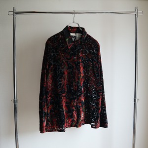 "velours see-through" flower pattern design shirt