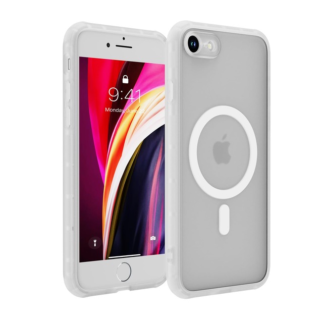 EUMADOVE iPhone SE ケース 第3世代 第2世代 iPhone 8/7 ケース Magsafe対応 半透明 米軍MIL規格
