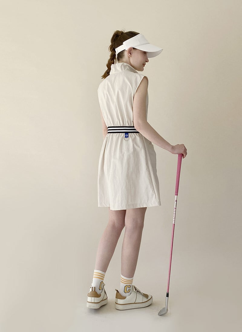 トリプルラインウエストノースリーブ ゴルフワンピース | Festa Golf