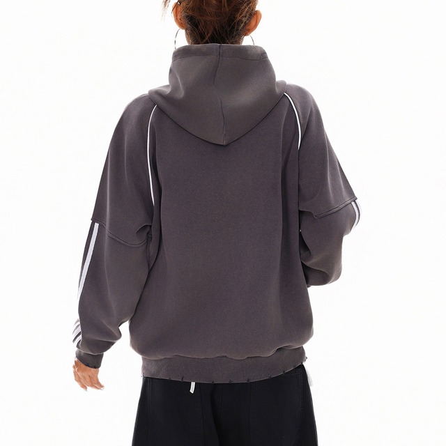 スターモチーフロゴラインジップフーディ   R01409