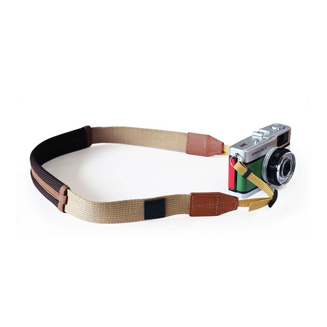 カメラストラップ：+cushion camera strap |サンドベージュ +ダークブラウン クッション