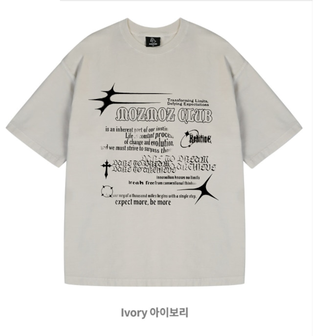 【MOZMOZ】グラフィックピグメントオーバーフィット半袖Tシャツ ☆TXT スビン 着用!!【MOZMOZ】ピグメント トランス