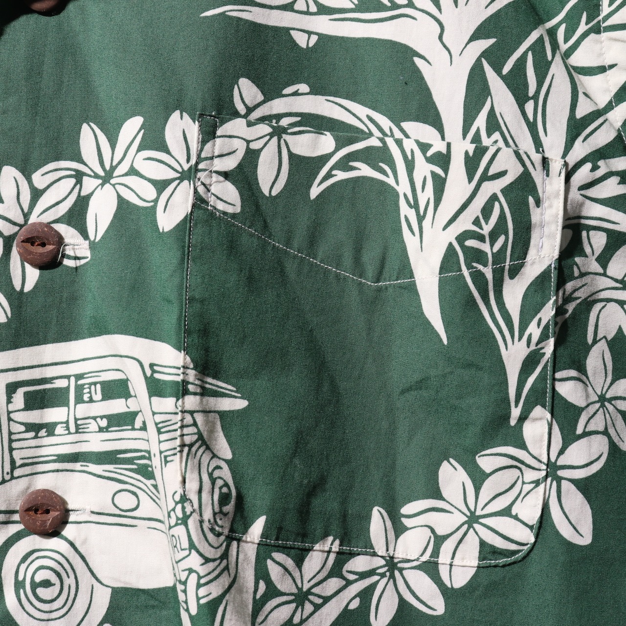 美品 M ポロラルフローレン 半袖開襟アロハシャツ 緑 グリーン 総柄 polo ralph lauren