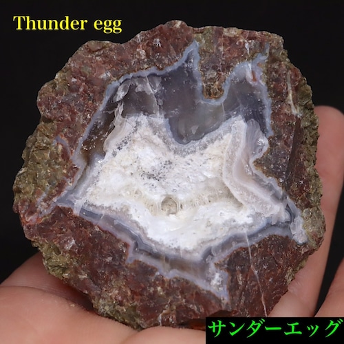 オレゴン州産  サンダーエッグ  原石 水晶 76,3g AG297 瑪瑙 鉱物　天然石 パワーストーン 原石
