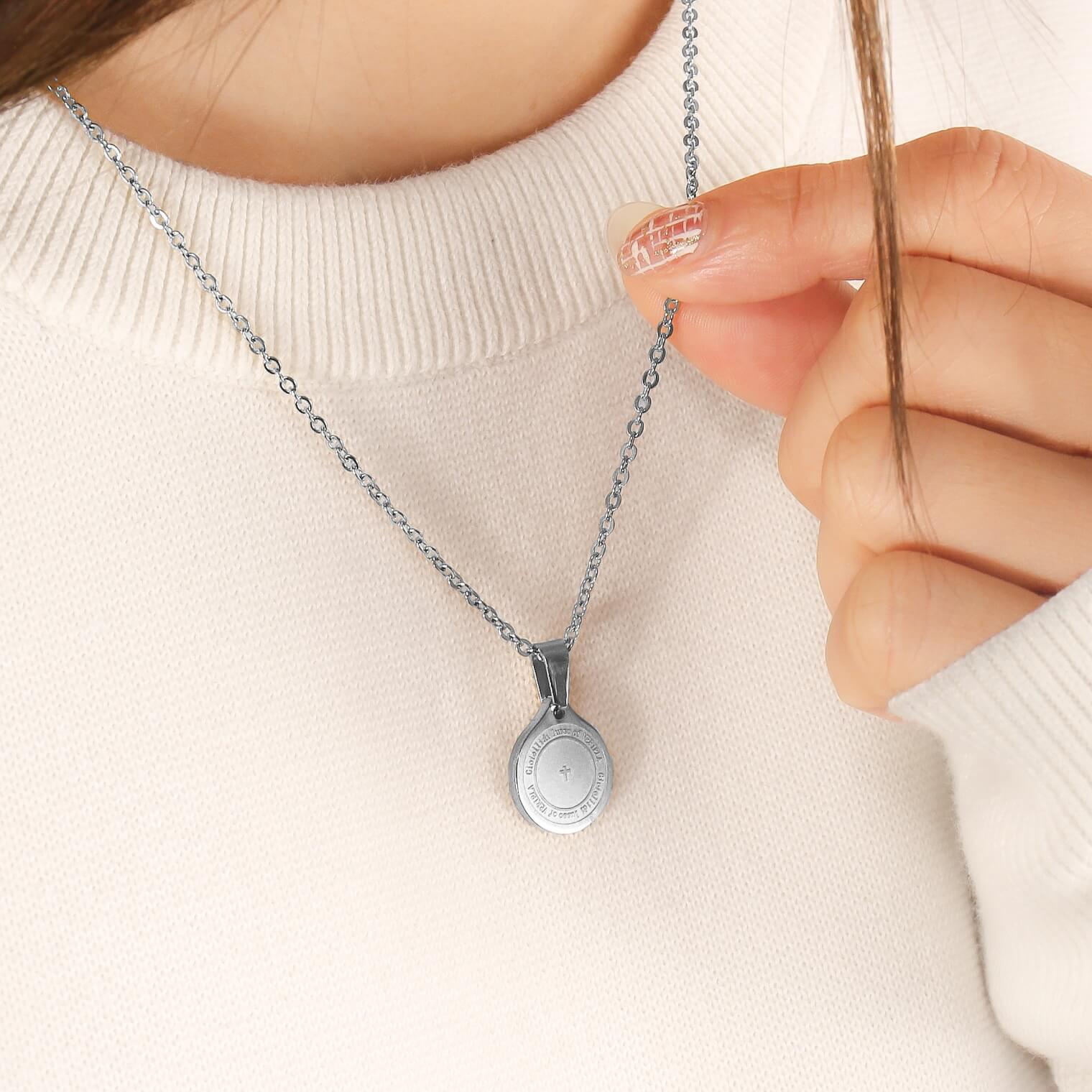 316L cross coin necklace VN6-23 | VERIELA