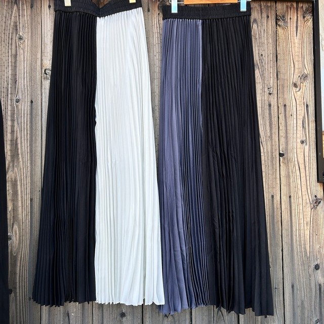 バイカラープリーツパンツ
