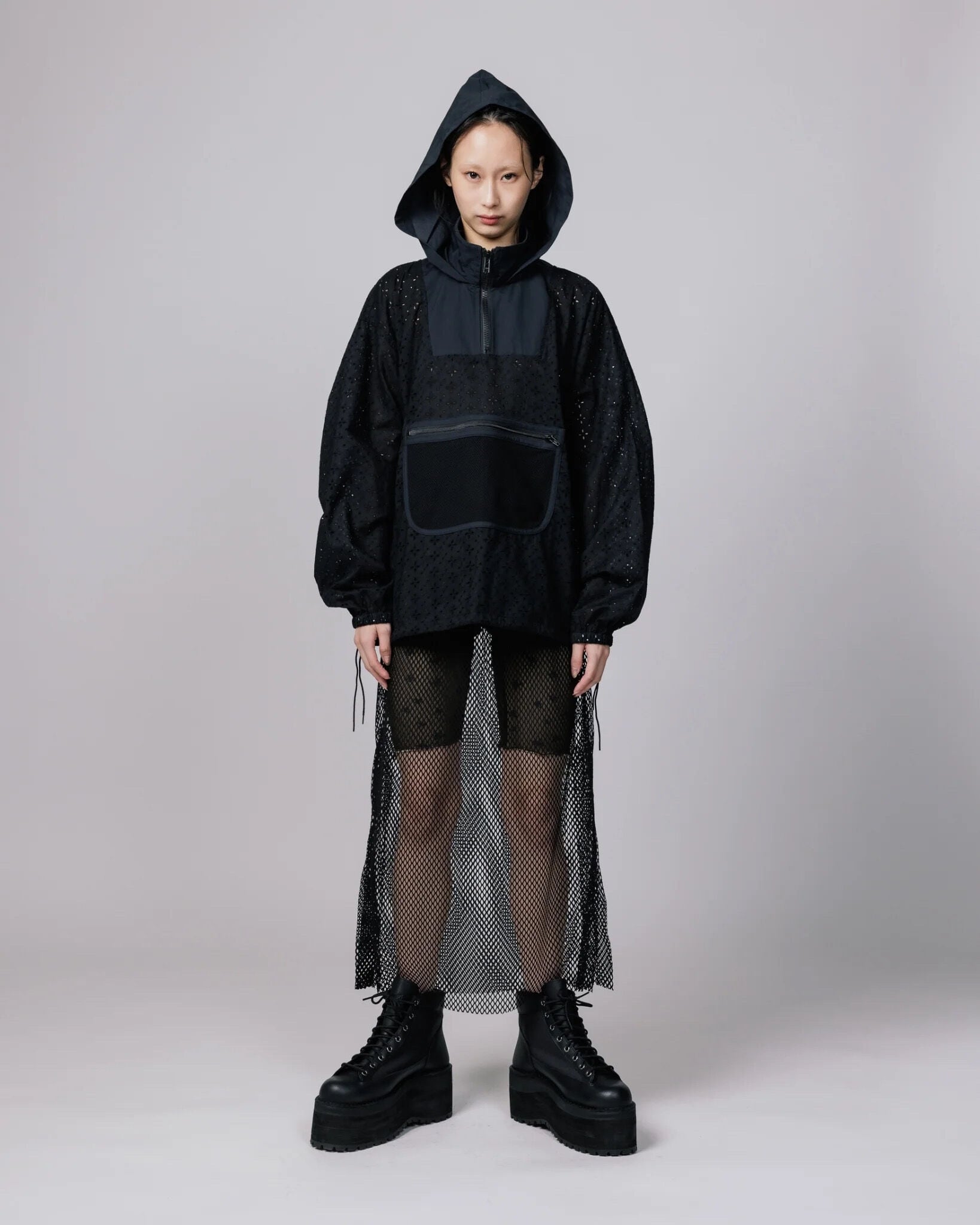 NON TOKYO / NET LONG SKIRT (BLACK) / 〈ノントーキョー〉ネット