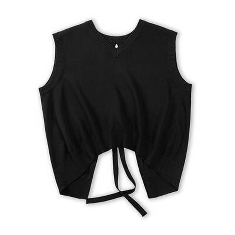 ノースリーブブラックニットベスト VS1136 | nicoilo |ニコイロ